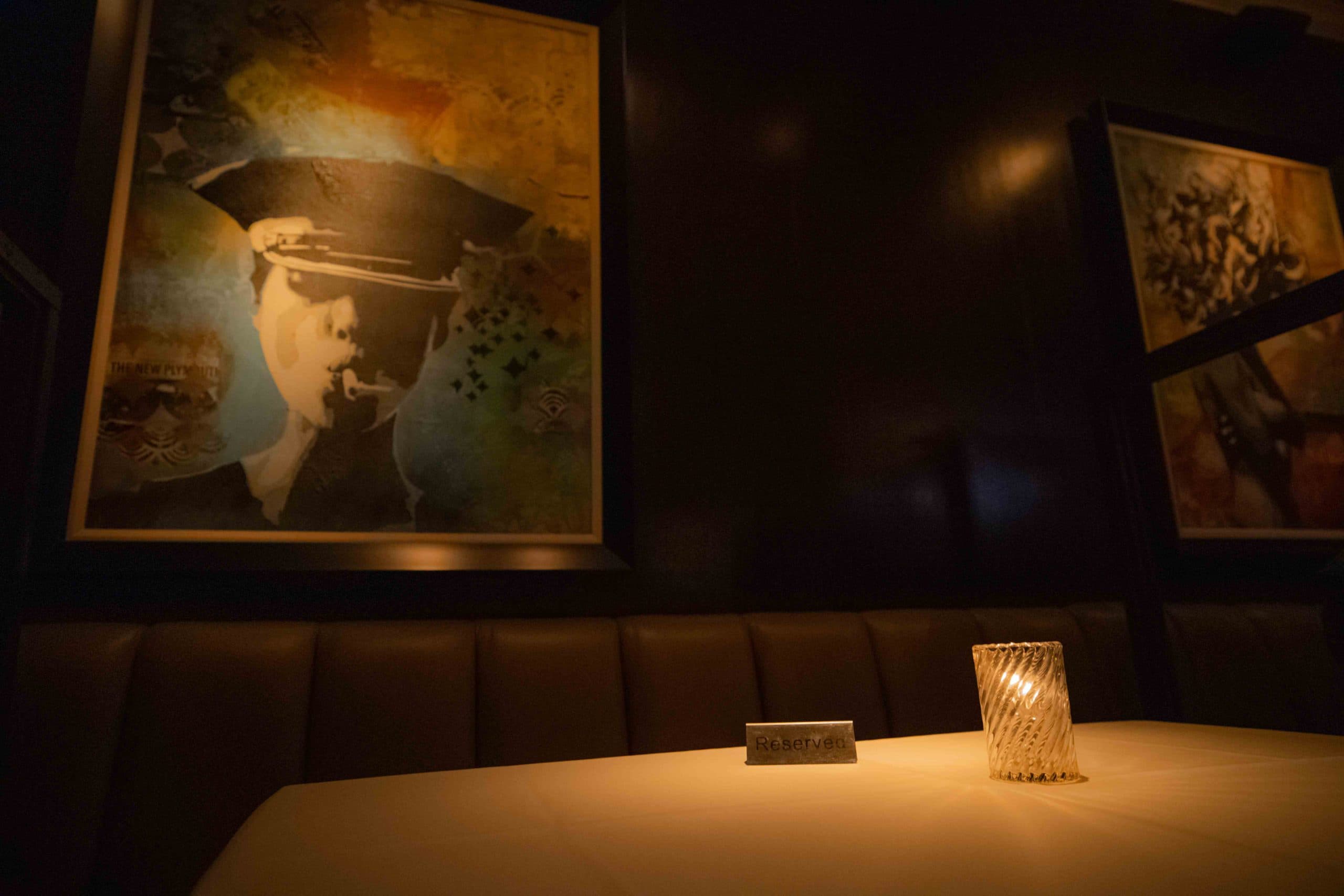 A candlelit table in Nico’s dining room